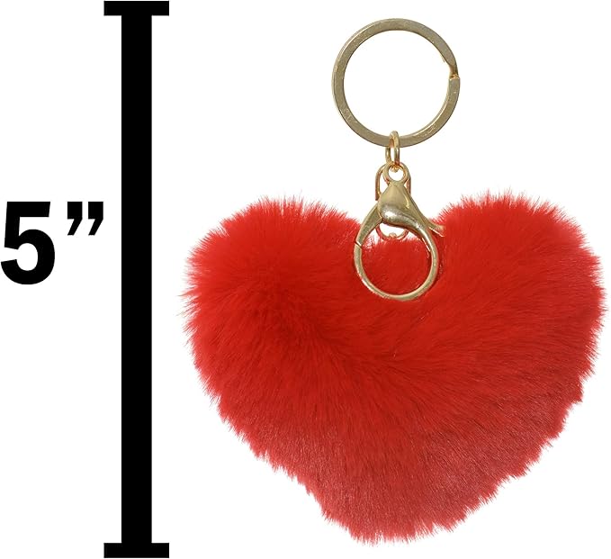 Dreams and Whispers Faux Fur Ball Pom Pom Key Chain Ring for Women Bag Pendant