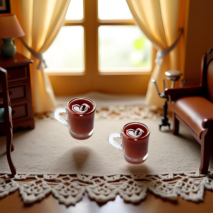 2 Pcs Miniature Coffee Cups Model Dollhouse Ornament Dollhouse Decoration Mini Decor Doll House Accessories Random Color Miniature Dollhouse Accessories