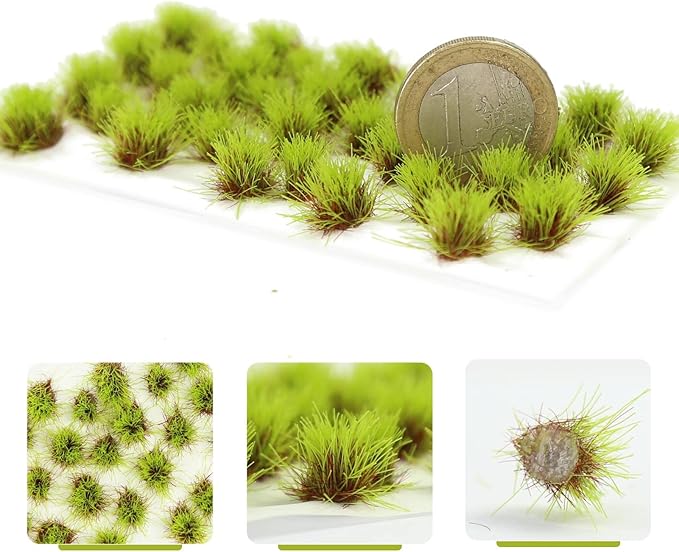 Evemodel Miniature Vegetation Bush Shrub Tufts Artificial Grass with Bases War Game Railroad Scenery (C)