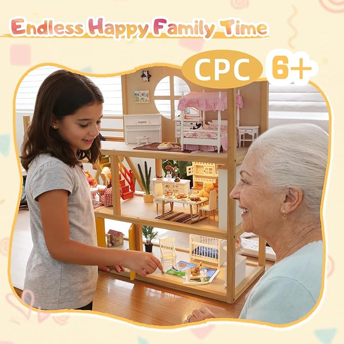 iLAND Miniature Dollhouse Furniture for Nursery Babyroom on 1/12 Scale Realisitc Doll House Furniture and Accessories Set Lovely for Teens Dollhouse Enthusiasts
