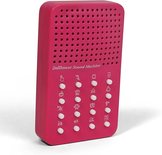 Dollhouse Noisemaker with 16 Sounds and Phrases, Great for Minis, Dolls and Miniatures, Portable Electronic Sound Maker Doll House Themed Sound Board for Kids, Birthday Noise Maker Toy Effects Gift