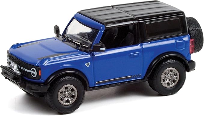 Greenlight 37240-E Barrett-Jackson ‘Scottsdale Edition’ Series 8 - 2021 Ford Bronco 2-Door VIN #001 (Lot #3008) - Lightning Blue with Navy Pier Interior 1/64 Scale