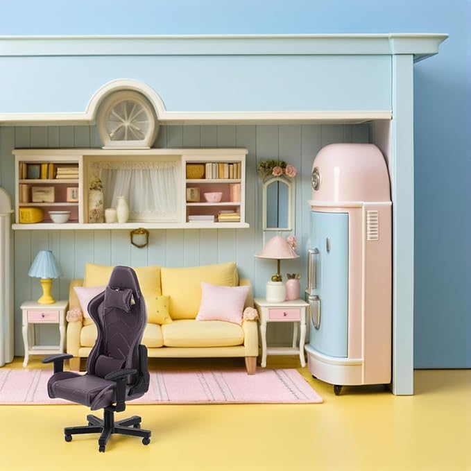 SUPVOX Miniature Gaming Chair Model, Realistic Tiny Computer Chair for Dollhouse Furniture, Office Desk Decor and Collector Display