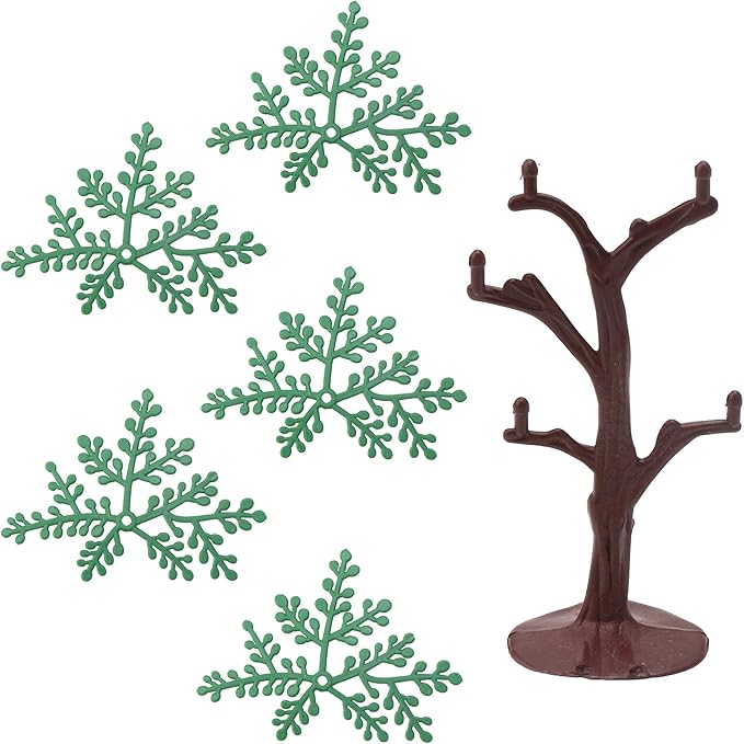 Miniature Trees for Crafts, 3.54 inch Plastic Tiny Model Trees for Diorama, Detachable 5-Leaf DIY Assembly, Artificial Scenery Accessories for Fairy Garden & School Projects