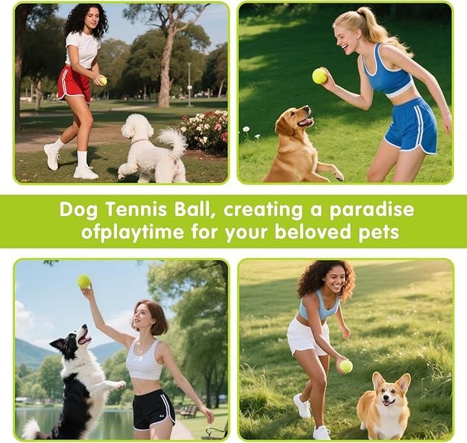 PHOEPET 6-Pack Tennis Balls for Beginner Training Practice- Bulk Dog Balls for Fetch Chew Toys(Neon Yellow)