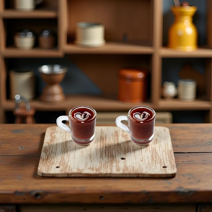 2 Pcs Miniature Coffee Cups Model Dollhouse Ornament Dollhouse Decoration Mini Decor Doll House Accessories Miniature Dollhouse Accessories (Random Pattern)