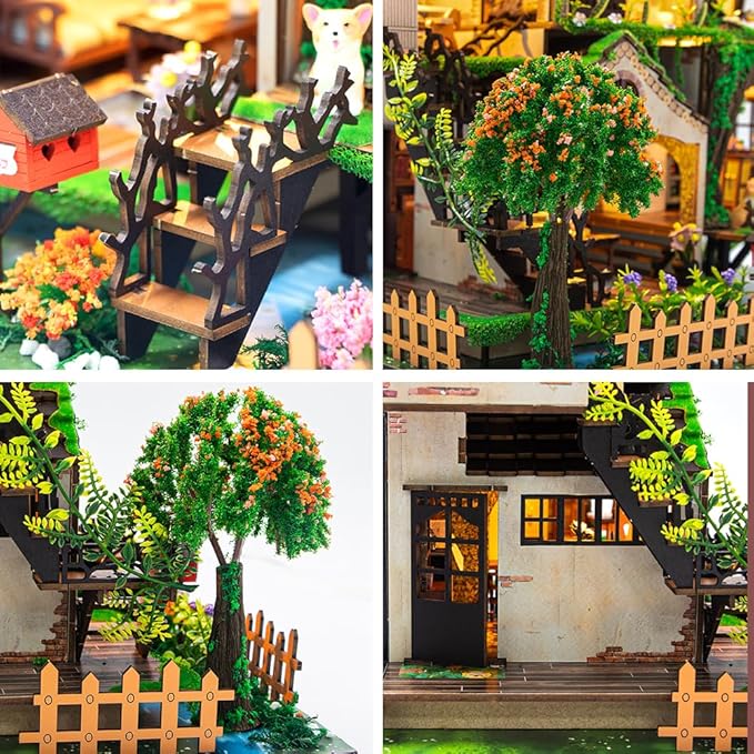 DIY Miniature House Kit, Mini Dollhouse Making Kits with Furnitures, Tiny House Kit to Build for Adults, Hobby Craft Gift for Christmas Day, Tale Forest