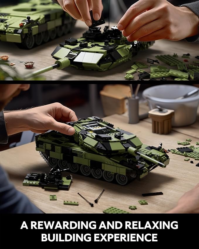 Nifeliz Leopard II A7 Tank, Military Tank Building Set for Adults, Collectible Army Model to Build and Display, Gift Ideal for Military Enthusiasts (2,069 PCS, NF10269)