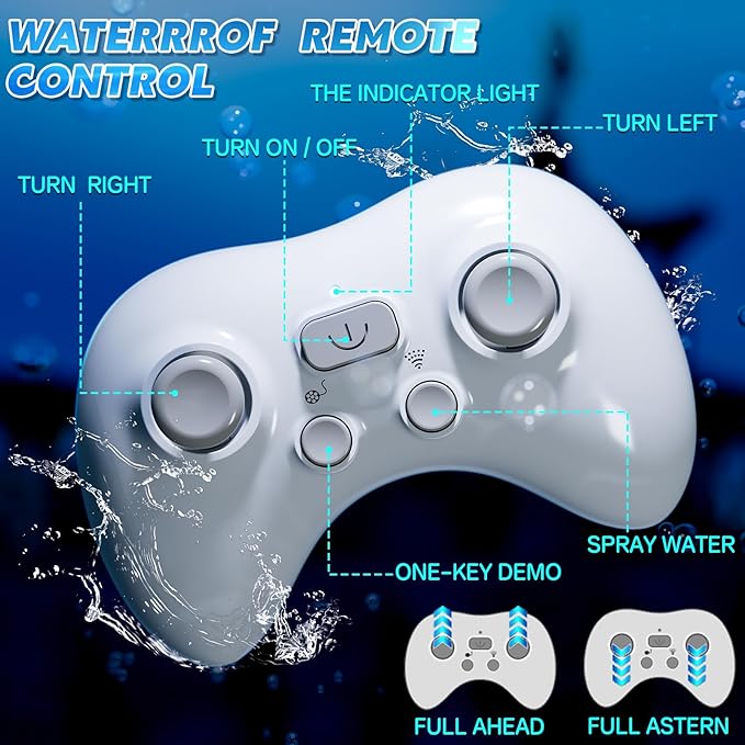 Remote Control Whale Shark Toys for Boys Kids, 1:18 Scale High Simulation Shark for Pool, 2.4Ghz Electric RC Shark Boat Fish Toys with Light & Spray, Toy Shark Gifts for 6 7 8 9 Year olds Kid Boy Girl
