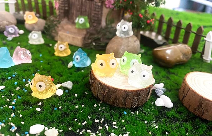 54PCS Mini Owl Decor for Dollhouse Resin Animal Tiny for Crafts Micro Miniature Owls for Fairy Garden Dollhouse Micro Landscaping Decoration (Owl)