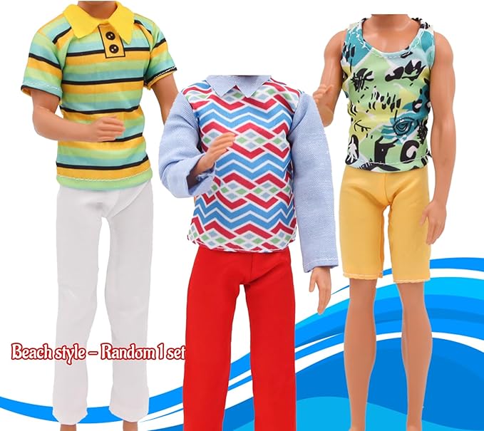 EuTengHao Doll Clothes for 12 Inch Boy Dolls with Jeans Leather Jackets Shorts Suits Sweatshirts T-Shirts Fashion Clothes for 12'' Boy Doll (6 Sets, Random Style)