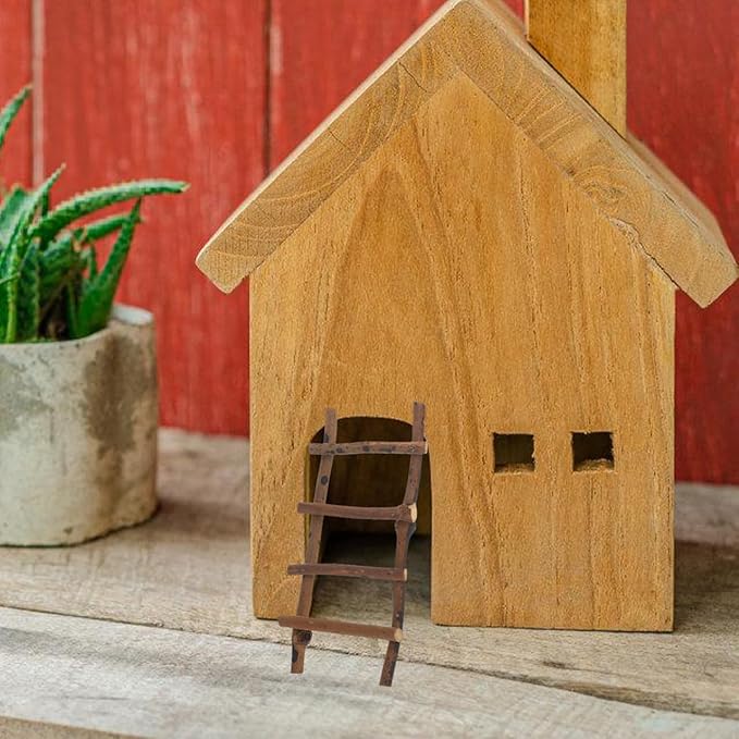 VOSAREA 2Pcs Small Decorative Micro Landscape Ladders Miniature Dollhouse Accessories for Fairy Garden Crafts 7.87 Inch Rattan Ladder Props
