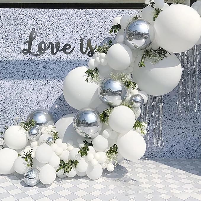 5 inch White Latex Balloons, 100 pcs Mini Thick Party Balloons for Birthday Wedding Baby Shower Decorations(White)