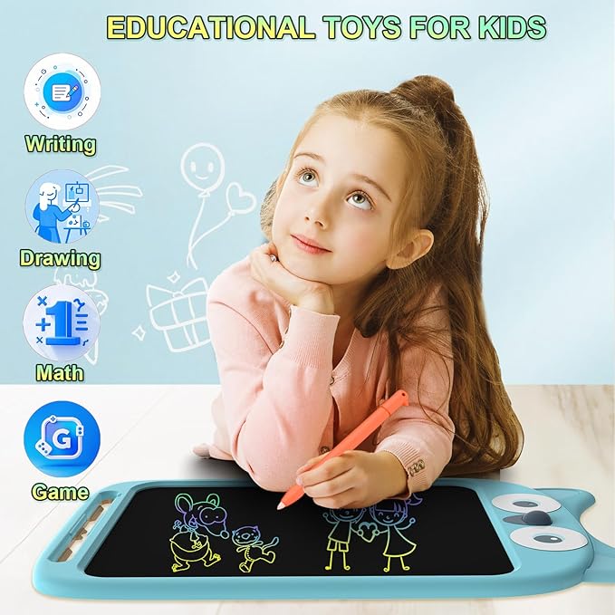 CHAFEGY 10 Inch LCD Writing Tablet, Erasable Doodle Board Toy, Cute Owl Drawing Pad for Kids Ages 2-6 - Educational Christmas Birthday Gift (Owl)