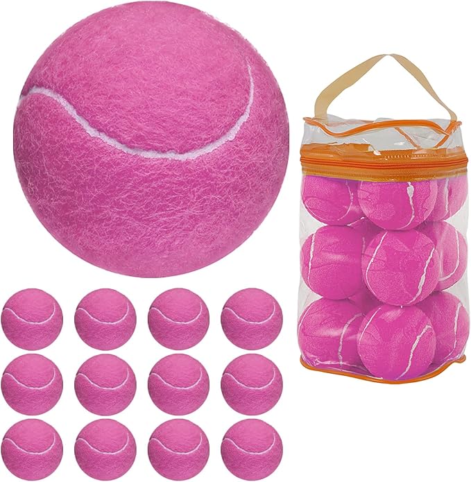 GKK Durable Pressurized Tennis Balls - 12 Pack Yellow Felt Training Balls for Beginners and Dogs