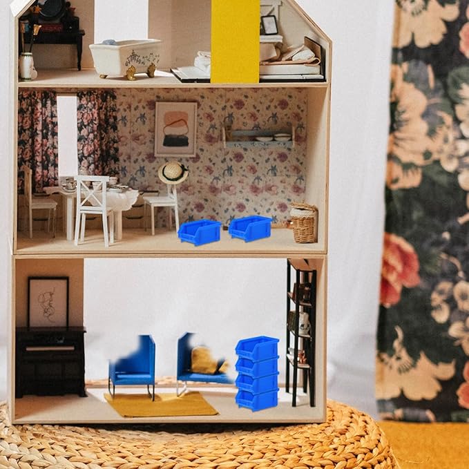 BESPORTBLE 8Pcs Mini Storage Baskets Plastic Crates for Dollhouse Accessories Miniature House Decor Tiny Basket Organizers for Craft and Mini Ornaments
