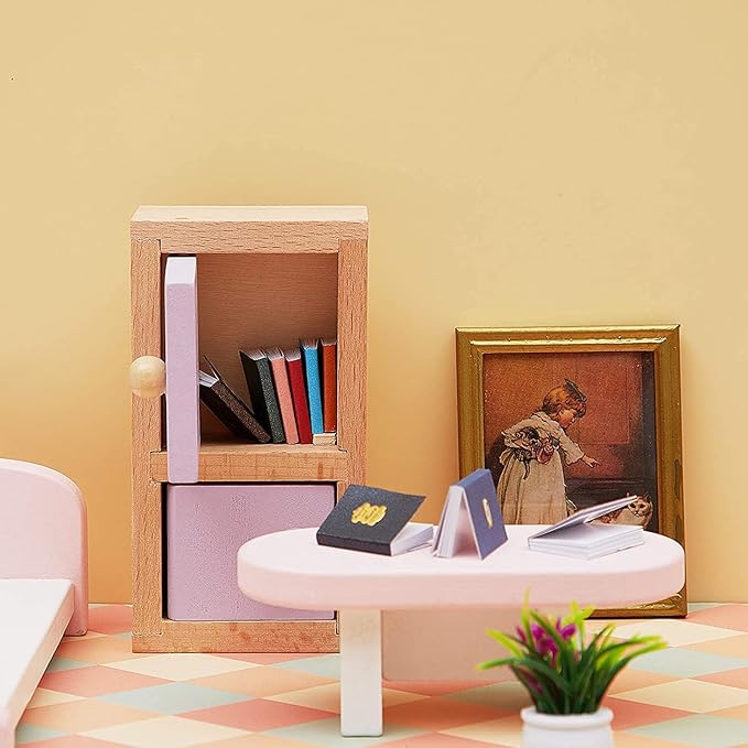 12 Pieces 1:12 Scale Miniatures Dollhouse Books Assorted Miniatures Dollhouse Mini Books Decoration Accessories Doll Toy Supplies(Assorted Style)