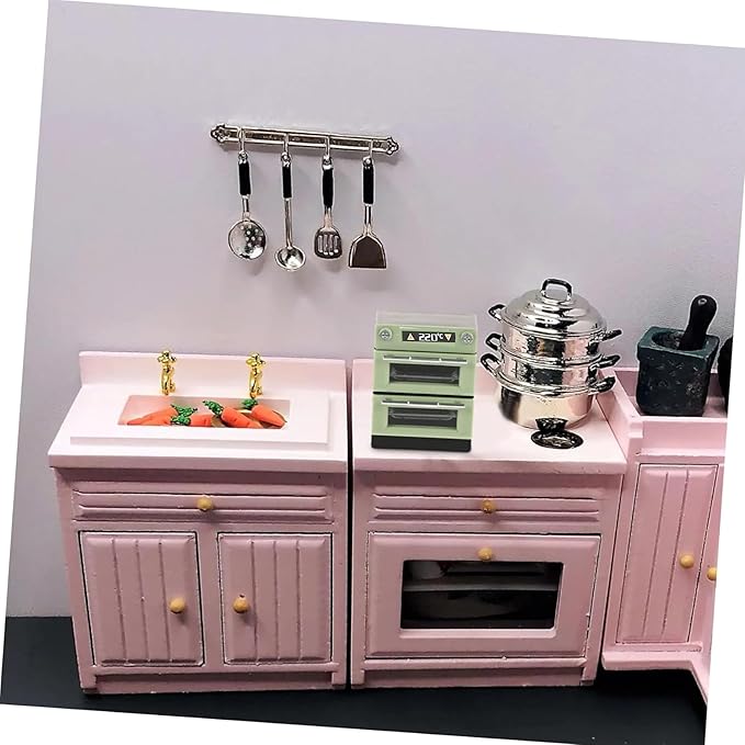 Miniature Can Open Door Double Oven Model – 1:12 Scale Creative Kitchen Appliance, DIY Micro Scene Cooking Cabinet for Dollhouse Furniture, Life Scene Display, Collector & Craft Enthusiast Décor（ A ）