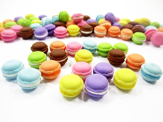 Dollhouse Miniature Food 20 Mixed Macaroons Bakery Art Deco Supply Dollhouse Food - 3608