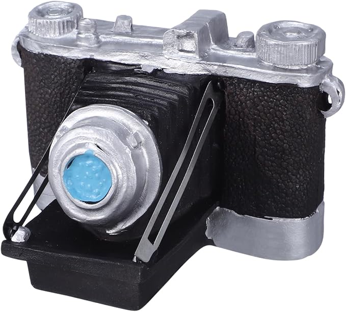 IMIKEYA Vintage Camera Ornament for Home Decor, Black Resin Decorative Prop, Antique Style Miniature Camera Craft for Photography Enthusiasts(5.11X3.74 Inch)