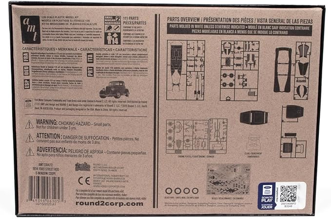 AMT 1934 Ford 5-Window Coupe Street Rod 1:25 Scale Model Kit
