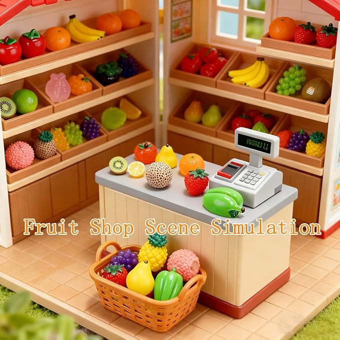 50 PCS Mini Glow-in-The-Dark Resin Fruit Blind Bag Set, Tiny Fruit Blind Bags for Dollhouse Decor, Realistic Mini Fruits, Miniature Food for Doll House, Party Presents for Kid