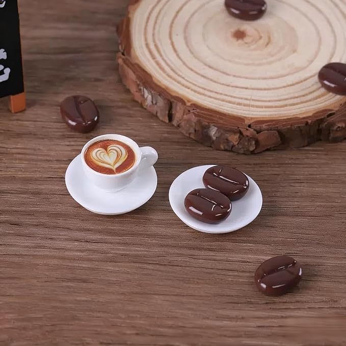 8Pcs Miniature Coffee Cups Model Sets Dollhouse Ornament Dollhouse Decoration Mini Decor Doll House Accessories
