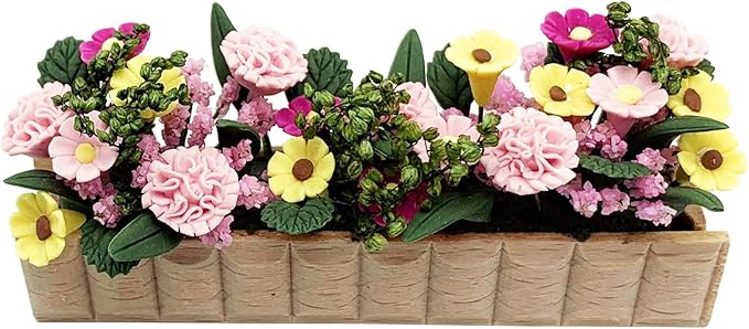 Miniature Potted Plant Flower Colorful 1:12 Mini Dollhouse Fairy Garden Bonsai Plant Clay Model Micro Landscape Decoration