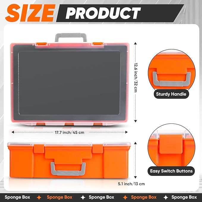 Miniature Storage Carrying Figure Case - 120 Slot Figurine Minature Carrying Case with 3 Foam Layer for Miniatures Compatible with 40k, DND & More (Orange)