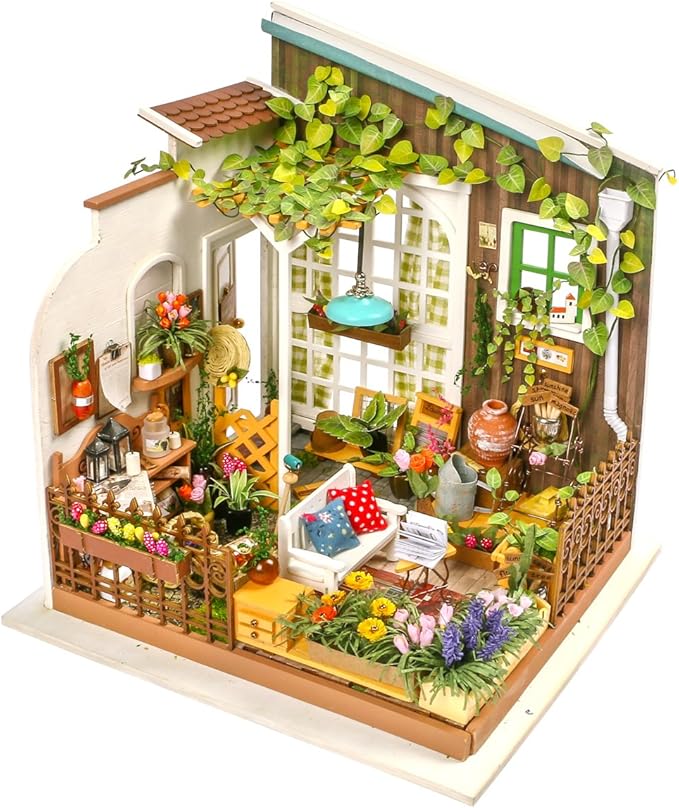 RoWood Miniature House Kit, 1:24 Scale DIY Miniature Dollhouse Kit for Adults, Mayberry Street Miniatures,Mini House Craft Kits for Adults, Gifts on Birthday Christmas - Miller's Garden