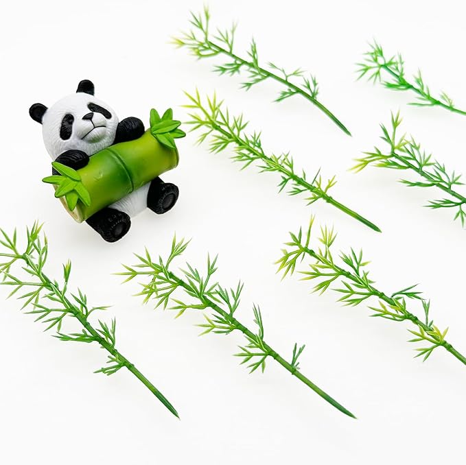 Woohome Model Miniature Bamboo Trees, Green Plastic Bamboo Trees for Building Model, Home Miniature Landscape Landform Diorama Project, 100 PCS, 2.36’’ and 3.15’’