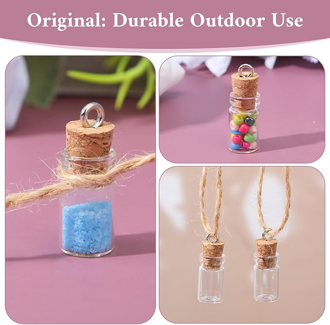 20 Pcs Mini Glass Bottles with Cork 1ml Capacity Clear Tiny Glass Bottles Wishing Message Bottle DIY Art Craft Storage Small Jars for Home and Holiday Party Decoration