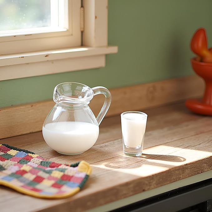 3Pcs White 1/12 Miniature Milk Pitcher Dollhouse Decoration Accessories, DIY Doll House Kit