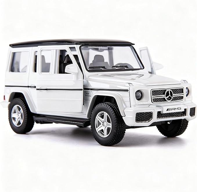 1:36 Scale Benz G63 Car Model for Kids, Alloy Pull Back G Wagon Vehicles Toy Car for Toddlers Kids Boys Girls Gift (White)