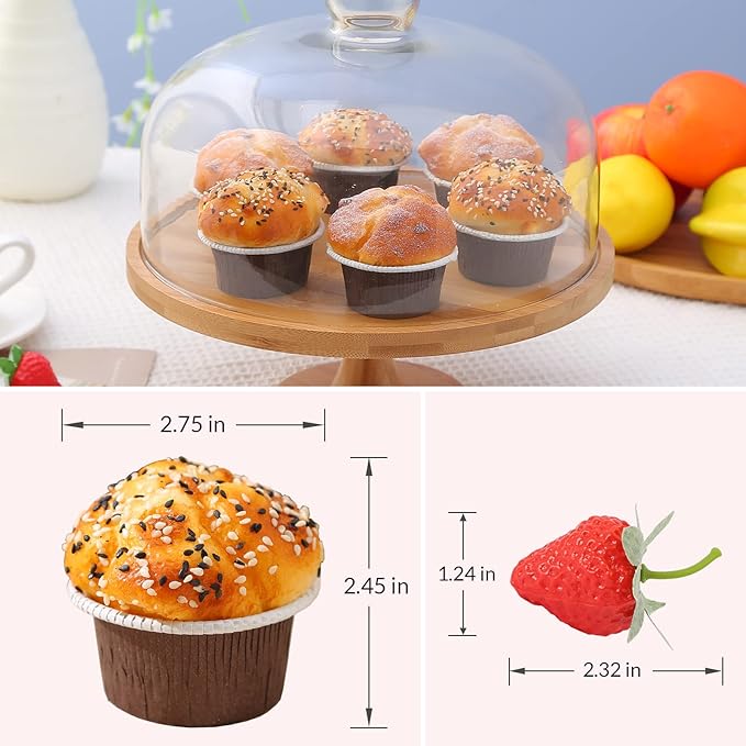Joeabor Fake Cupcakes, Artificial Cupcakes for Display, Realistic Fake Food, Artificial Cake Fake Desserts Pastries for Decoration, Decorative Faux Cakes Set C 6 Pack