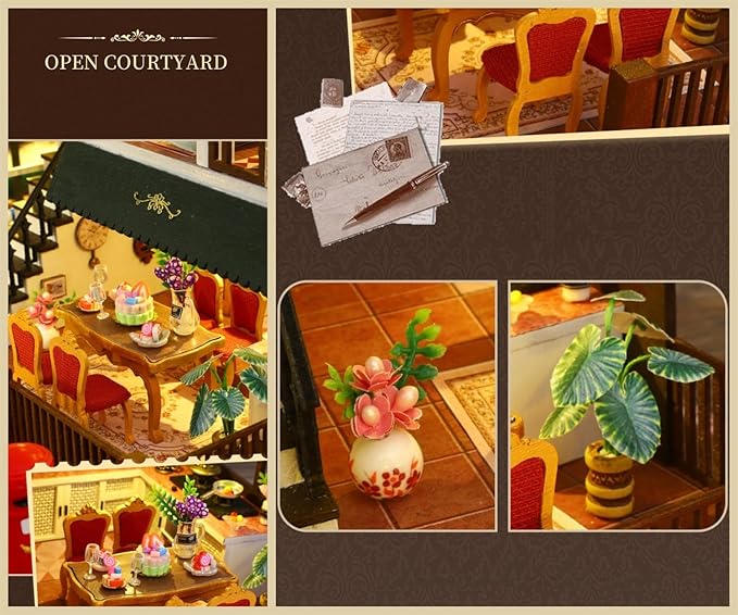 Flever Dollhouse Miniature DIY House Kit Creative Room with Furniture for Romantic Valentine's Gift (It is Romantic)
