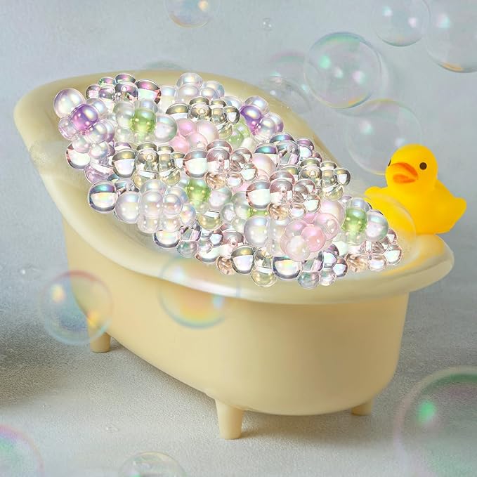CoCud Bubble Clusters for Miniature Dollhouse Bathtub, 1:16 Scale Acrylic Orange Bubbles - (Applications: for DIY Craft, Fairy Beach Decor), 5-Piece