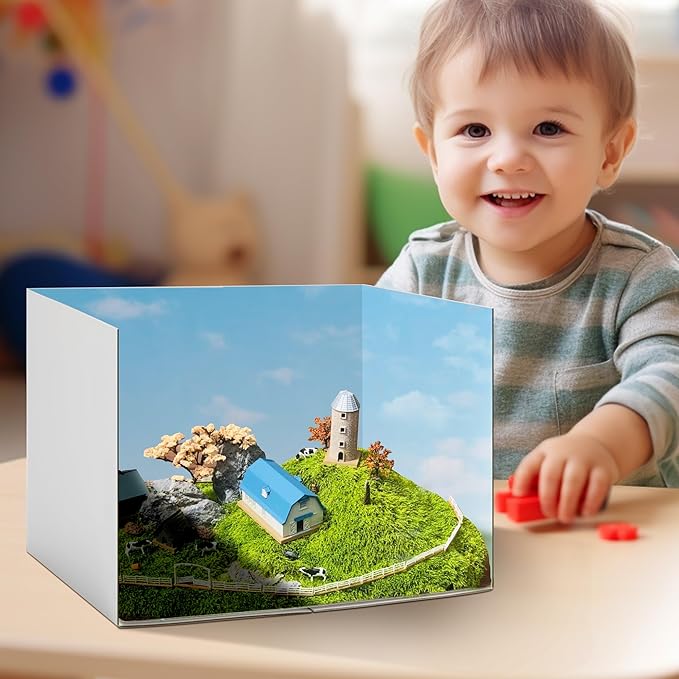 codree 8 Pcs Cardboard Diorama Kit, Diorama Box for Display, Diorama Project Supplies Display Case with Double Sided Tapes for DIY Crafts Toys, 11.8 x 8.7 x 8.3 Inch