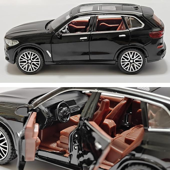 Toy Cars Compatible for X5 1/32 Metal Model Car Toys with Light and Sound Pull Back Collectible Model for Kids Gift Toy(Black)