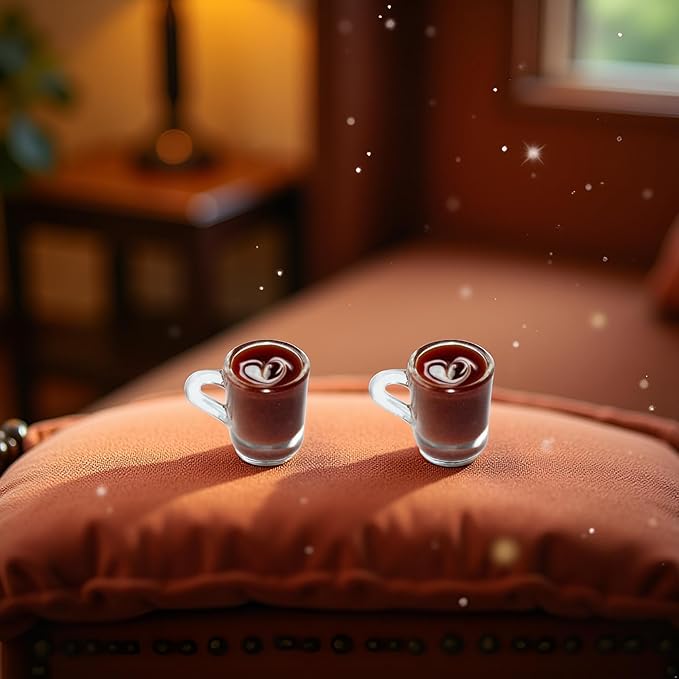 2 Pcs Miniature Coffee Cups Model Dollhouse Ornament Dollhouse Decoration Mini Decor Doll House Accessories Miniature Dollhouse Accessories (Random Pattern)