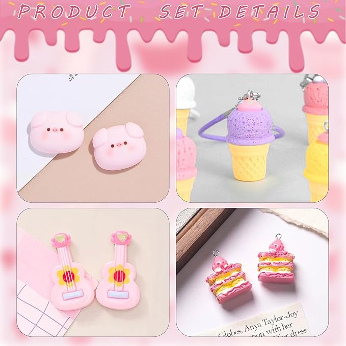 VPDSLABUBU Accessories for 3.94-6.7inche(10-17cm) Dolls, There are 8 Miniature Accessories, Including a Badminton Racket, Donuts, Cake, Guitar, Pig-Head Bag, ice Cream, and a Bell,Meet Your DIY Needs