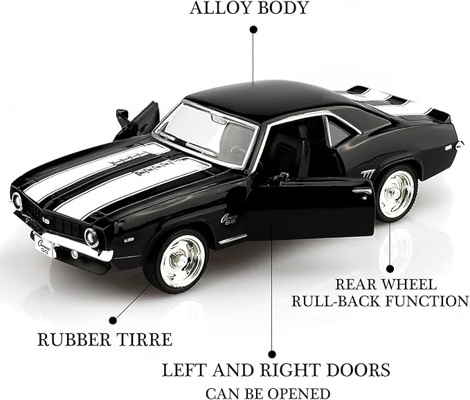 1/36 Scale Chevrolet 1969 Camaro SS Diecast Cars Models,Pull Back Vehicles Toy Cars,Cars Gifts for Boys Girls