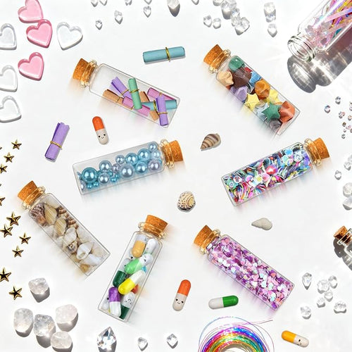 100Pcs 15ml Mini Glass Bottles with Cork Stoppers - Small Clear Vials for DIY Crafts, Wedding Favors, Halloween Decor, Wishing Spell Jars, Includes Funnel-(22 * 70 mm)