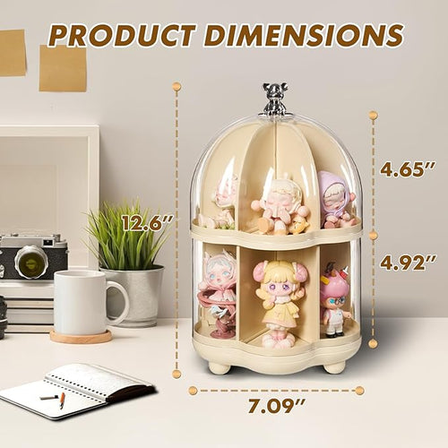 2 Layer Dolls Display Case Figure Toys Storage Box Transparent Blind Box Organizer Stand Dustproof Protection Showcase for Action Figures/Toys/Collectibles (2 Layer)