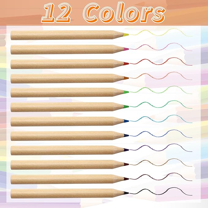 12 Pack Mini Colored Pencils Bulk with Sharpener 12 Color Pencils for Kids Drawing Pencil in Tube Portable Art Set for Kids, Students & Artists