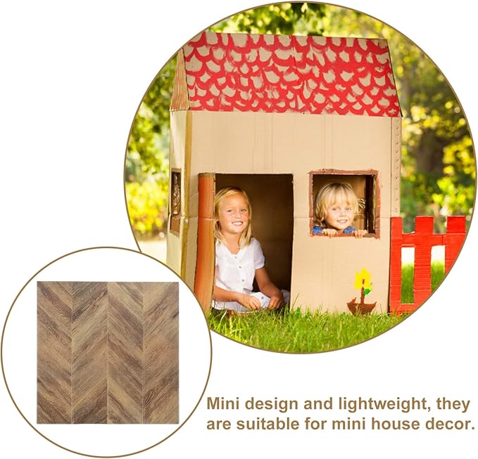 Toyvian Dollhouse Mosaic Floor Tile Miniature Kitchen Bathroom Flooring Wallpaper Mini Floorboard Doll House Assesseries Decorations
