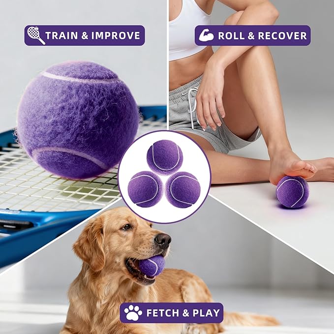 PoyPet 16-Pack Tennis Balls Bulk for Practice,Training and Beginners | Ideal for Dog Fetch,Chew and Play