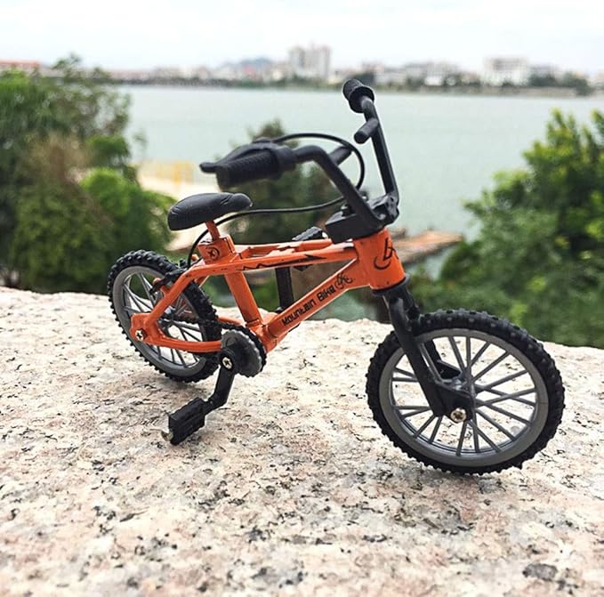 1/18 Scale Mini Diecast Mountain Bike, Finger Bicycle Model, Desktop Decor Art Craft (Red)