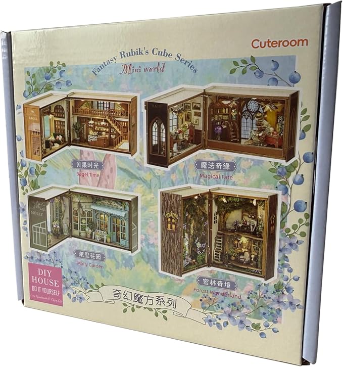 DIY Miniature House Kit, CUTEROOM Mini House Kit for Adult to Build, Wooden Dollhouse Making Kit with Furniture, Christmas Birthday Gifts (Forest Wonderland)