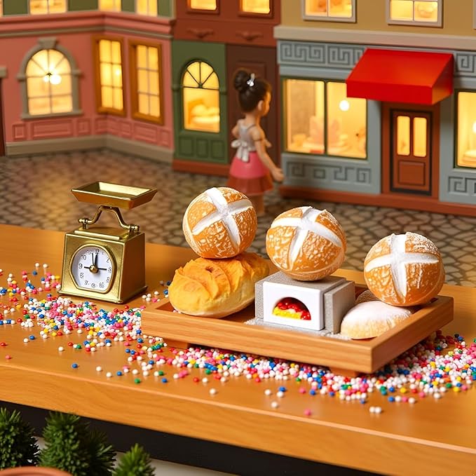 8Pcs 1/12 Miniature Bread Resin Dollhouse Decoration Mix Bakery Bread Mini House Food Decoration Accessories